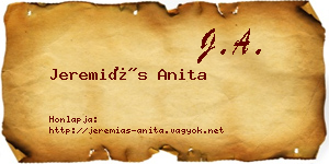 Jeremiás Anita névjegykártya